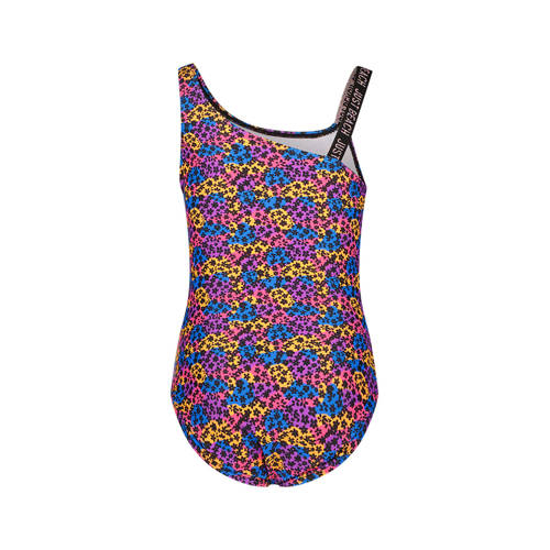 Just Beach badpak paars blauw zwart Meisjes Polyester Bloemen 122 128