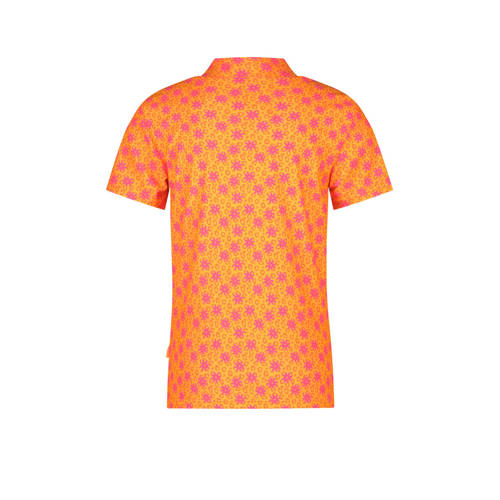 Just Beach UV T-shirt oranje roze UV shirt Meisjes Gerecycled polyester Opstaande kraag 128