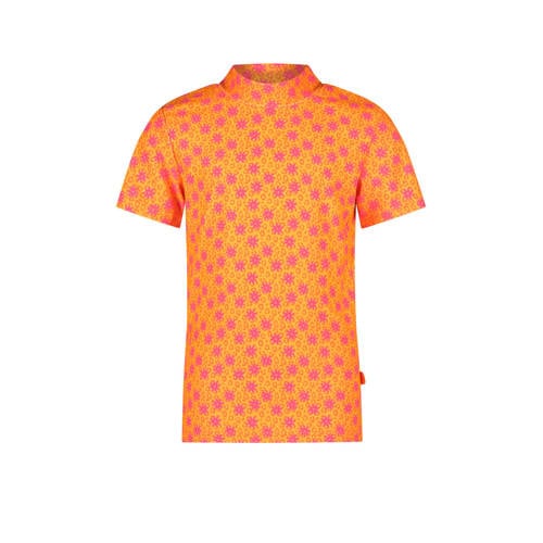 Just Beach UV T-shirt oranje/roze UV shirt Meisjes Gerecycled polyester Opstaande kraag