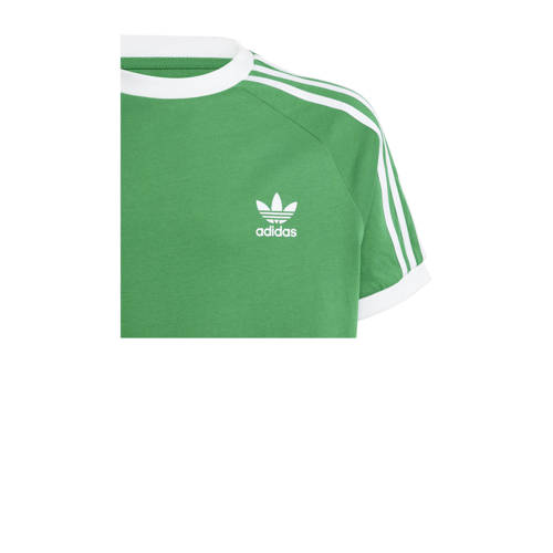 Adidas Originals T-shirt groen wit Jongens Meisjes Katoen Ronde hals Logo 164