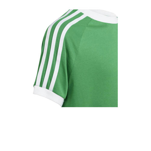 Adidas Originals T-shirt groen wit Jongens Meisjes Katoen Ronde hals Logo 164