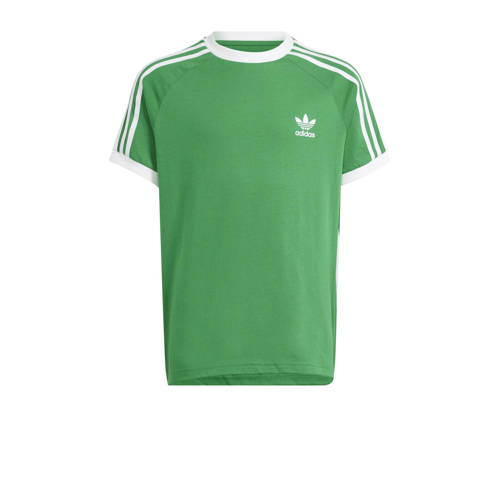 adidas Originals T-shirt groen/wit Jongens/Meisjes Katoen Ronde hals Logo - 164