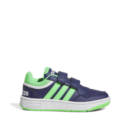 adidas Originals Hoops 3.0 sneakers donkerblauw/groen Jongens/Meisjes Imitatieleer