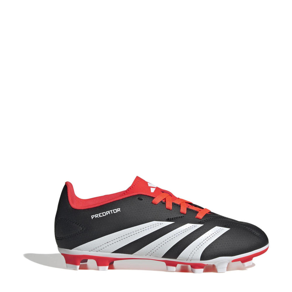 Zwart, wit en rode jongens en meisjes adidas Performance Predator Club TxG junior voetbalschoenen van pu/voering: textiel/voetbed: eva met veters
