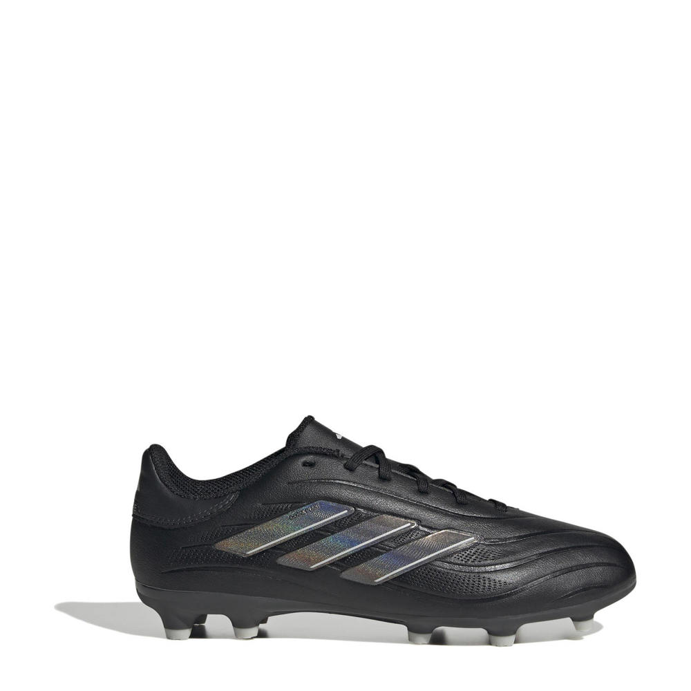 Zwart, antraciet en grijze jongens en meisjes adidas Performance Copa Pure 2 Leaugue junior voetbalschoenen van leer-pu/voering: pu/voetbed: eva met veters