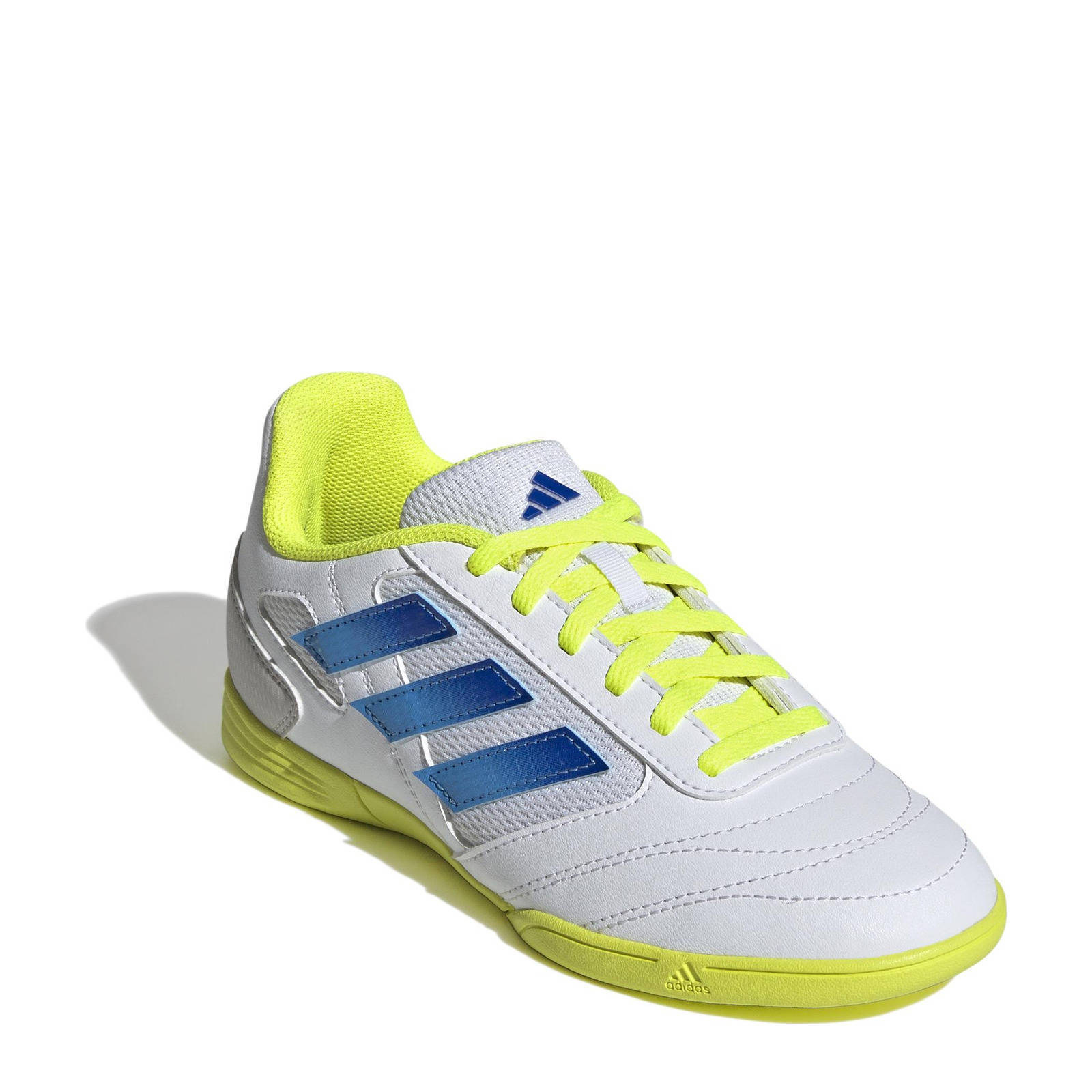 adidas Performance Super Sala 2 Junior zaalvoetbalschoenen  wit/kobaltblauw/geel | kleertjes.com