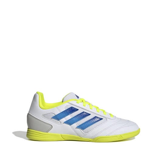 adidas Performance Super Sala 2 Jr. zaalvoetbalschoenen wit/kobaltblauw/geel Jongens/Meisjes Imitatieleer