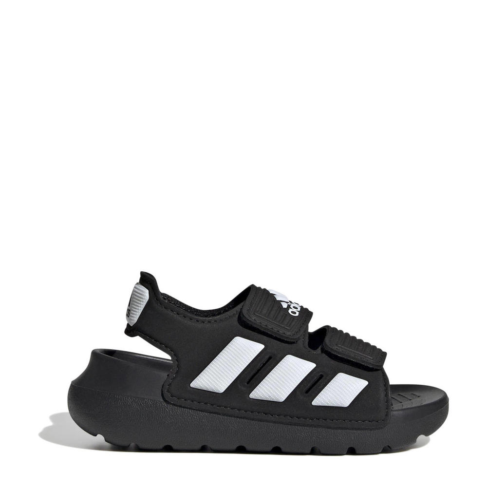 Zwart en witte jongens en meisjes adidas Sportswear waterschoen van EVA met klittenband en logo