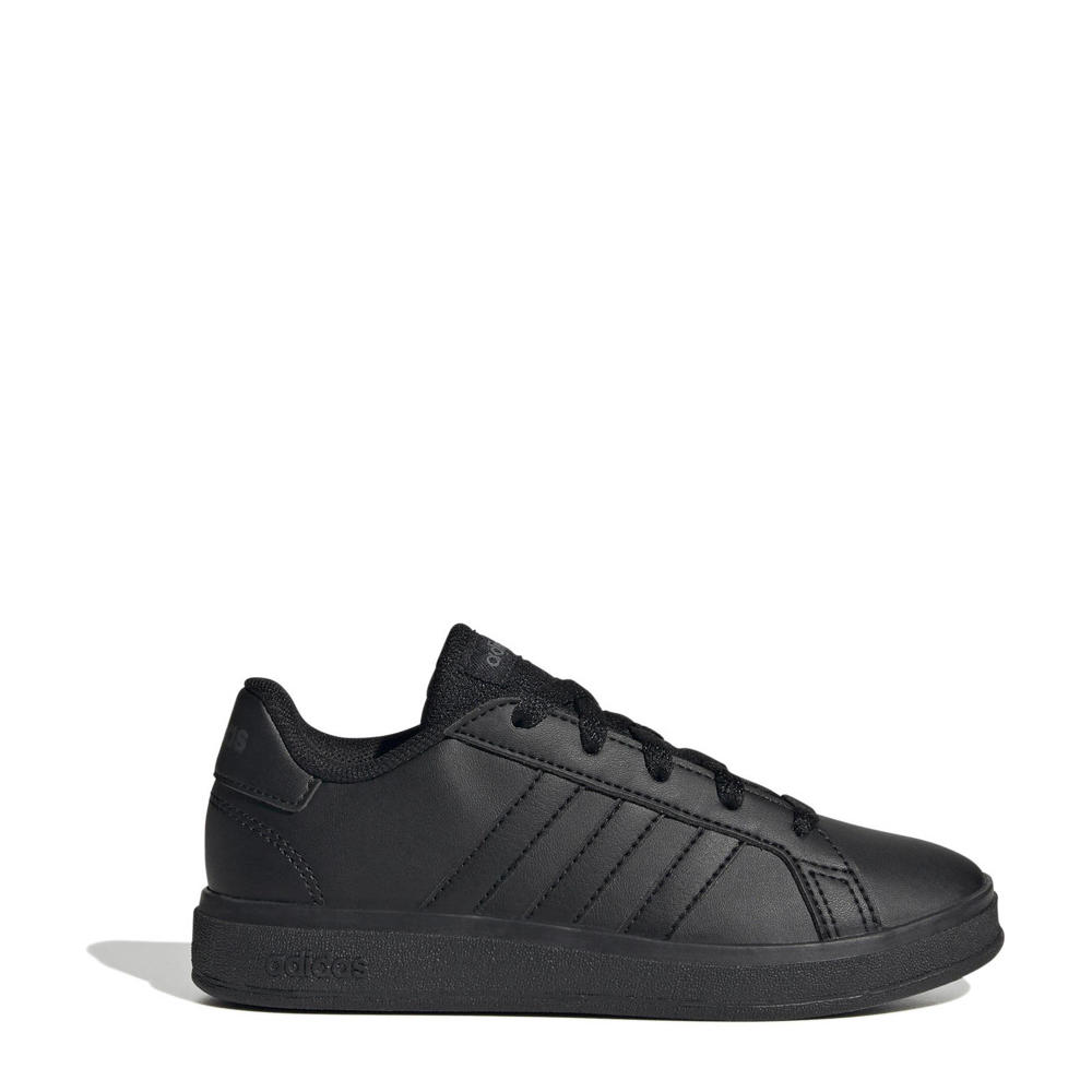 Zwarte jongens en meisjes adidas Sportswear Grand Court 2.0 sneakers van imitatieleer/textiel met veters en camouflageprint