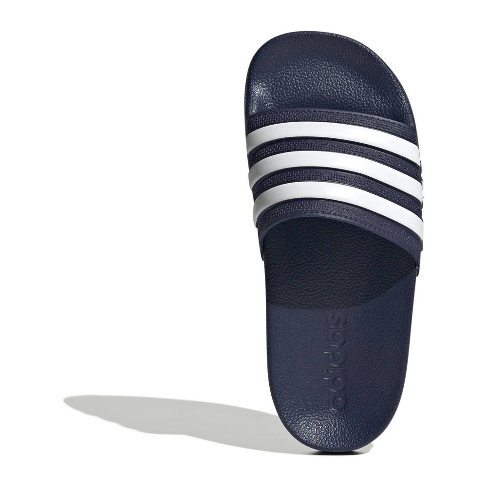Donkerblauw en witte jongens en meisjes adidas Sportswear Adilette Shower badslippers van rubber 