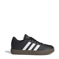 thumbnail: Zwart en witte jongens en meisjes adidas Sportswear VL COURT 3.0 sneakers van imitatie leer/suède met veters
