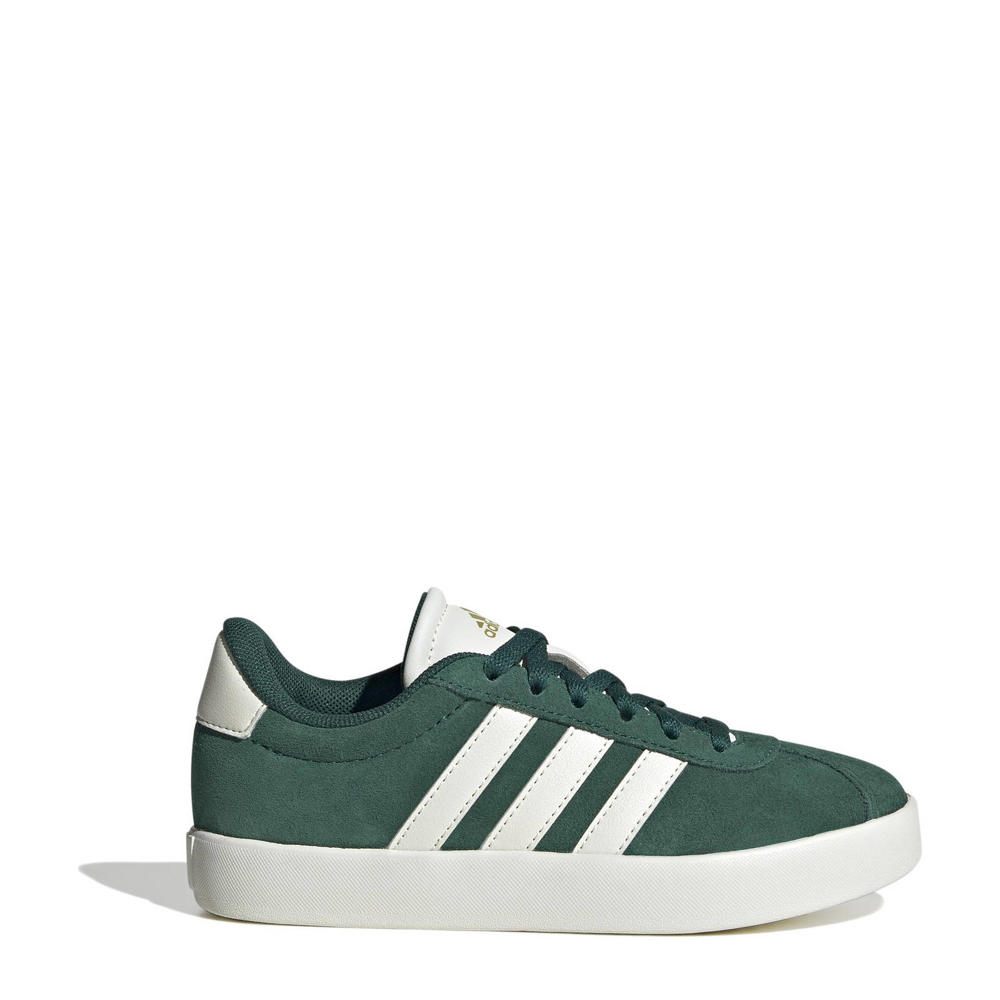 Donkergroen en witte jongens en meisjes adidas Sportswear VL Court 3.0 sneakers van suède met veters
