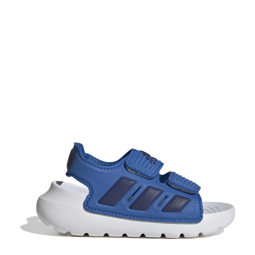 Kobaltblauw en zwarte jongens en meisjes adidas Sportswear waterschoen van EVA met klittenband en logo