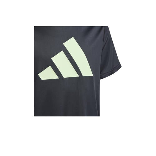 Adidas Sportswear sportshirt zwart lichtgroen Sport t-shirt Jongens Meisjes Polyester Ronde hals 128