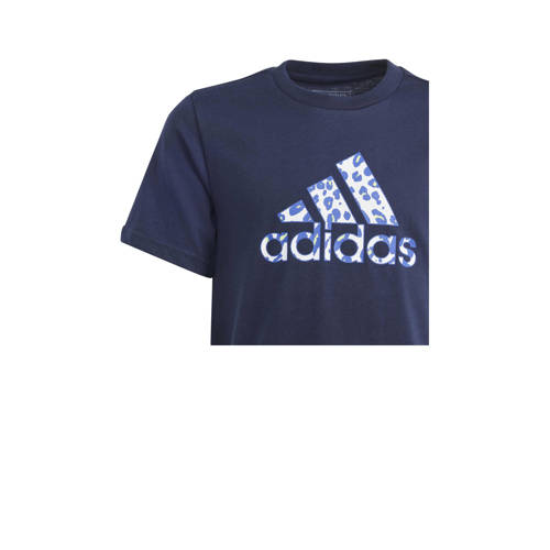 Adidas Sportswear T-shirt donkerblauw Jongens Meisjes Katoen Ronde hals 116