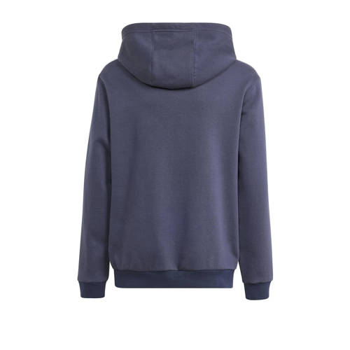 Adidas Sportswear fleece hoodie donkerblauw ecru lichtgroen Trui Jongens Katoen Capuchon 128