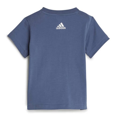 Adidas Sportswear T-shirt + short blauw grijs Shirt + broek Jongens Meisjes Katoen Ronde hals 86