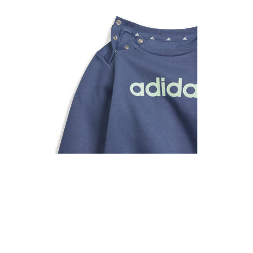 Adidas Sportswear joggingpak blauw grijs Jongens Meisjes Katoen Ronde hals 68