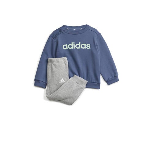 adidas Sportswear joggingpak blauw/grijs Jongens/Meisjes Katoen Ronde hals