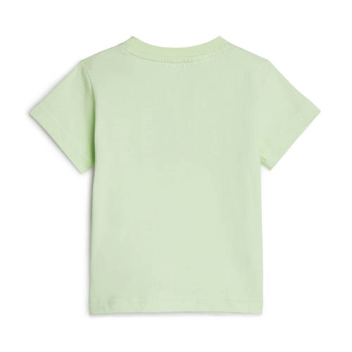 Adidas Sportswear T-shirt + short lichtgroen donkerblauw Shirt + broek Jongens Meisjes Katoen Ronde hals 104