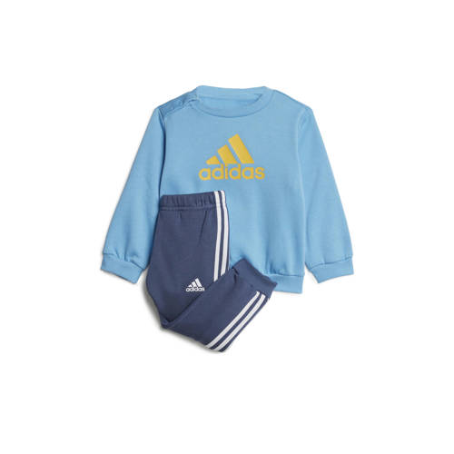 adidas Sportswear joggingpak lichtblauw/donkerblauw Jongens/Meisjes Katoen Ronde hals