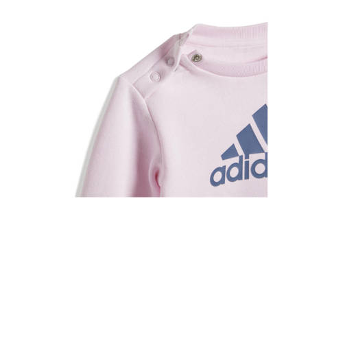 Adidas Sportswear joggingpak lichtroze donkerblauw Jongens Meisjes Katoen Ronde hals 62