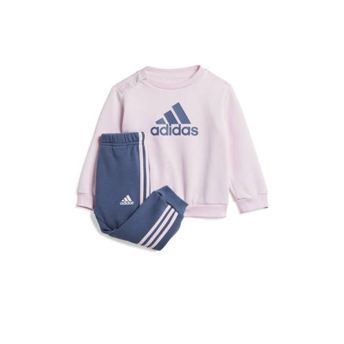 adidas Sportswear joggingpak lichtroze/donkerblauw Jongens/Meisjes Katoen Ronde hals