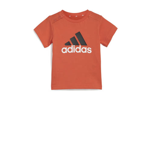 Adidas Sportswear T-shirt + short oranje zwart Shirt + broek Katoen Ronde hals 104