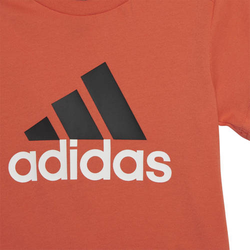 Adidas Sportswear T-shirt + short oranje zwart Shirt + broek Jongens Meisjes Katoen Ronde hals 68