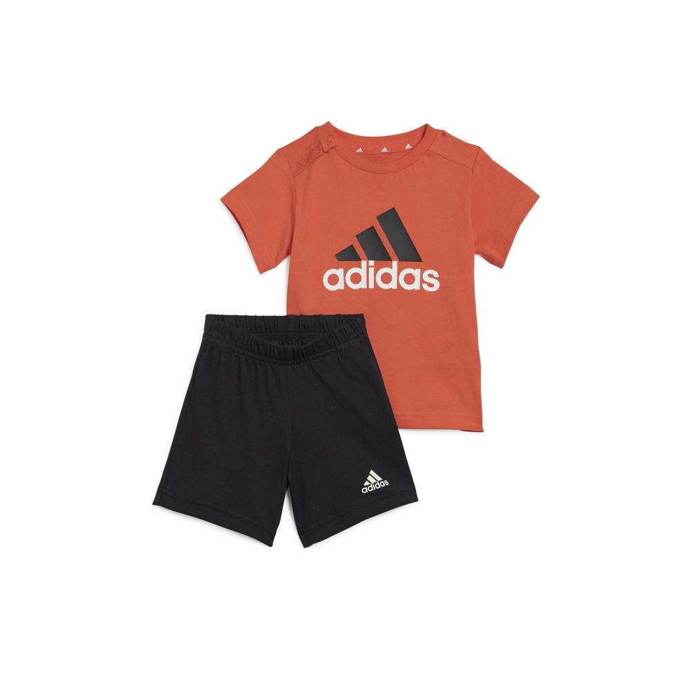 adidas Sportswear T-shirt + short oranje/zwart