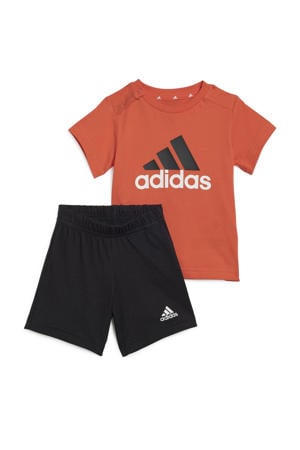 T-shirt + short oranje/zwart