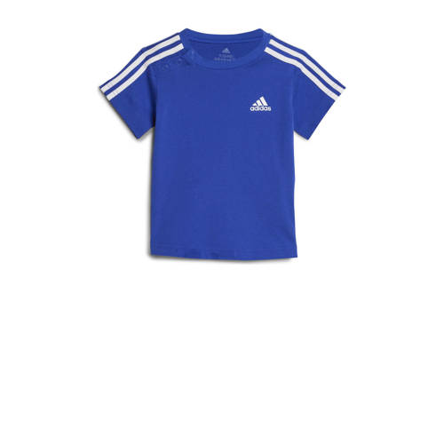 Adidas Sportswear joggingpak blauw zwart Shirt + broek Jongens Meisjes Katoen Reverskraag 68