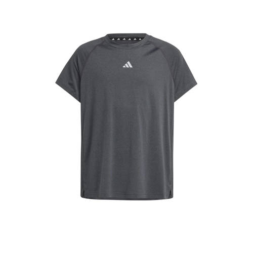 adidas Sportswear sportshirt antraciet Sport t-shirt Grijs Jongens/Meisjes Gerecycled polyester Ronde hals