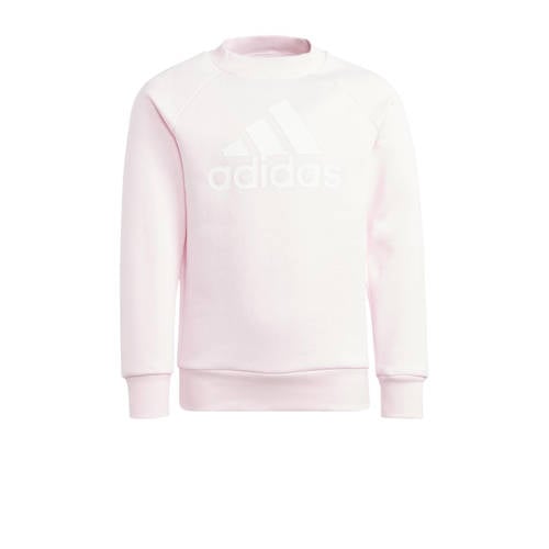 Adidas Sportswear joggingpak lichtroze donkerblauw Trainingspak Jongens Meisjes Katoen Ronde hals 104