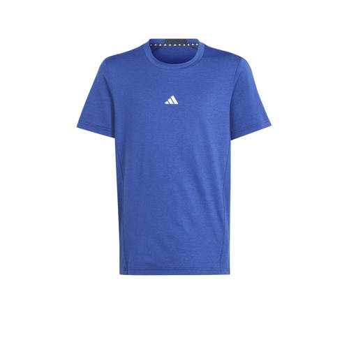 adidas Sportswear sportshirt blauw Sport t-shirt Jongens/Meisjes Gerecycled polyester Ronde hals