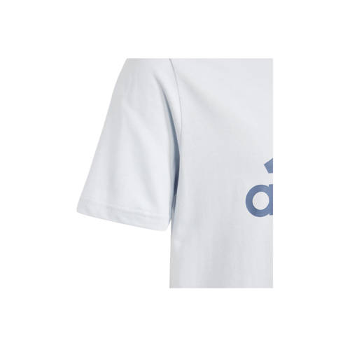 Adidas Sportswear T-shirt wit blauw Jongens Meisjes Katoen Ronde hals Logo 176