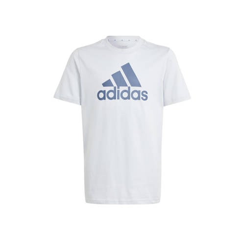 adidas Sportswear T-shirt wit/blauw Jongens/Meisjes Katoen Ronde hals Logo