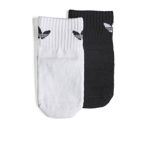 adidas Originals anti slip sokken - set van 2 wit/zwart Jongens/Meisjes Katoen