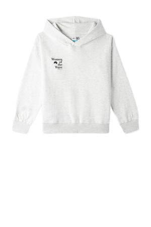 hoodie met tekst white melange