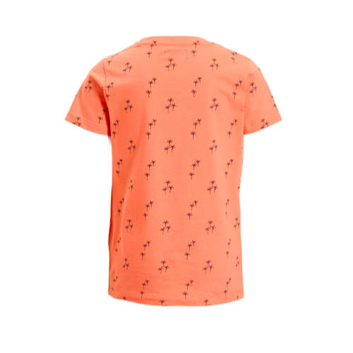 DJ Dutchjeans T-shirt ss met all over print oranje Jongens Katoen Ronde hals 104
