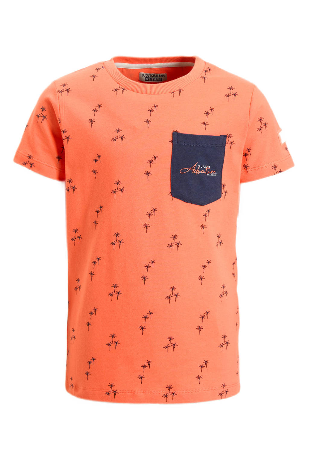 T-shirt T-shirt ss met all over print oranje