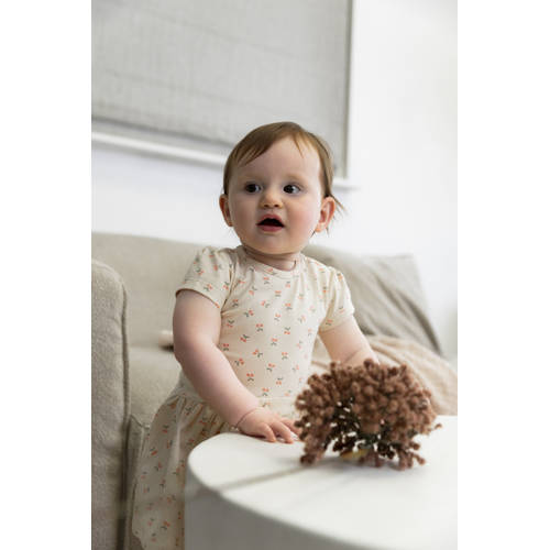 Dirkje jurk Dress ss met all over print wit Meisjes Katoen Ronde hals All over print 56