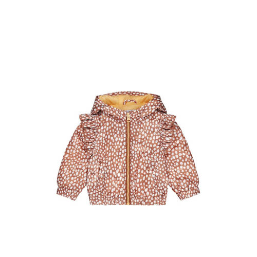 Dirkje zomerjas Jacket met stippen en ruches oudroze/wit Meisjes Polyester Capuchon - 104