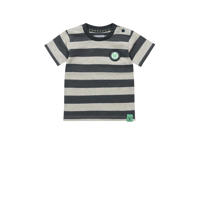 thumbnail: Donkerblauw en beige meisjes Dirkje gestreept T-shirt T-shirt ss van katoen met korte mouwen