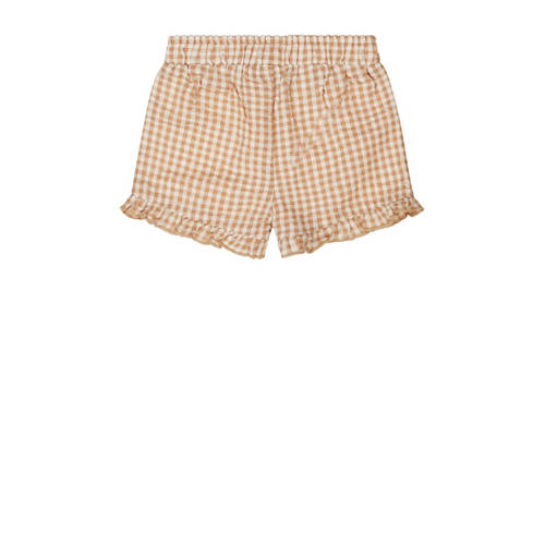 Dirkje geruite casual short Shorts beige wit Korte broek Meisjes Katoen 104