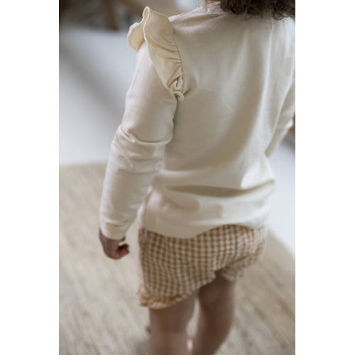 Dirkje geruite casual short Shorts beige wit Korte broek Meisjes Katoen 56