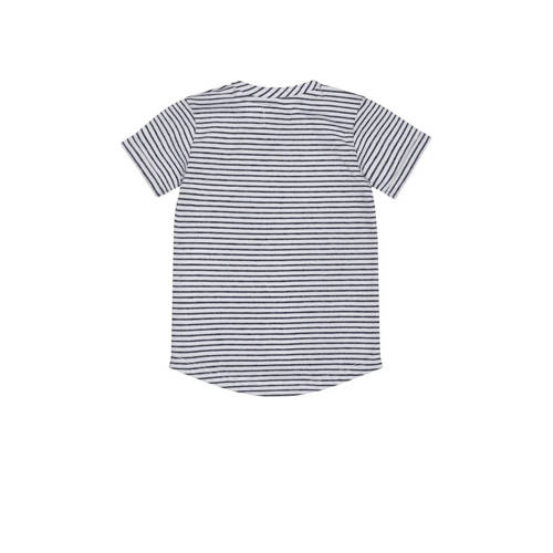 Dirkje gestreept T-shirt ss wit Jongens Katoen Ronde hals Streep 104