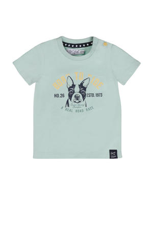 T-shirt T-shirt ss met printopdruk lichtblauw