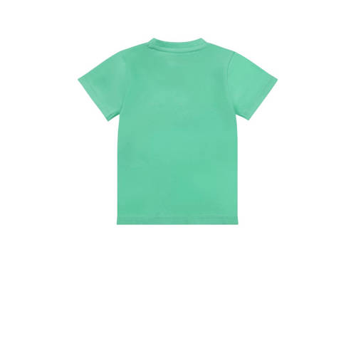 Dirkje T-shirt ss met tekst groen Jongens Katoen Ronde hals Tekst 104