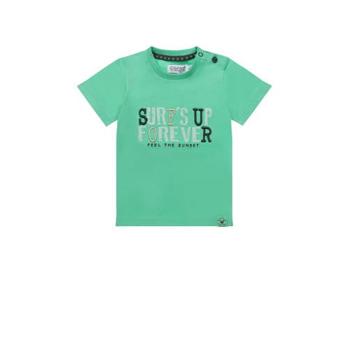 Dirkje T-shirt T-shirt ss met tekst groen Jongens Katoen Ronde hals Tekst - 104